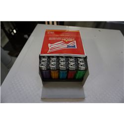 BOX OF 50 NEW NEON GAS LIGHTERS