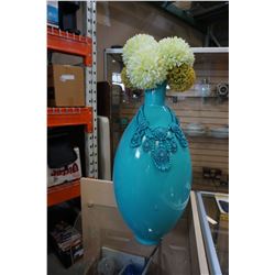 BLUE VASE W/ FLORAL