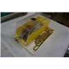 Image 2 : GOLD TONE JEWELLERY AND LOCKABLE DISK BOX W/ KEY FULL OF COLLECTIBLES