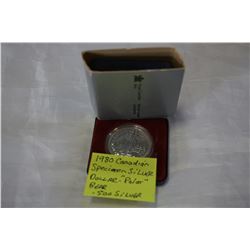 1980 CANADIAN SILVER DOLLAR SPECIMEN POLAR BEAR .500 SILVER