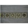 Image 2 : 5 CANADIAN SILVER DIMES NEAR MINT .800 SILVER 1962-1966