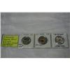 Image 1 : 3 CANADIAN COLOURED $2 COINS 2017 GLOW IN THE DARK 2018 ARMISTICE, 2019 D-DAY COINS