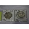 Image 2 : 2 USA SILVER 50c 1942 WALKING LIBERTY 1951, BEN FRANKLIN .900 SILVER