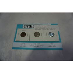 SPECIAL US COINS - 1916 1 CENT, BUFFALO 5 CENT COIN, AND EMERGENCY ISSUE 1943 STEEL 1 CENT THAT IS M