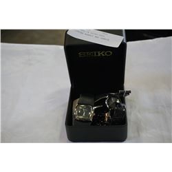 4 WATCHES IN SEIKO CASE INCLUDING MONACO AND GENEVA