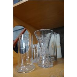 CRYSTAL VASE AND GLASS WARE