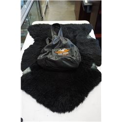 HARLEY DAVIDSON PURSE AND BLACK SHEEP SKINS