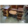 Image 3 : WALNUT VANITY W/ MIRROR AND STOOL