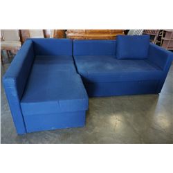 BLUE SECTIONAL W/ TRUNDLE BED