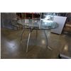 Image 2 : ROUND GLASS TOP TABLE W/ METAL BASE