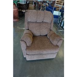 BROWN UPHOLSTERED RECLINER