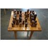 Image 1 : WOOD CHESS SET AND TABLE