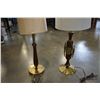 Image 3 : PAIR OF MCM BRASS AND WOOD TABLE LAMPS