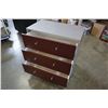 Image 2 : SILVER AND BURGUNDY 3 DRAWER DRESSER