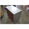Image 3 : SILVER AND BURGUNDY 3 DRAWER DRESSER