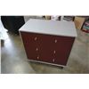 Image 1 : SILVER AND BURGUNDY 3 DRAWER DRESSER