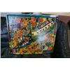 Image 2 : FOLK ART OIL ON WOOD "THE VILLAGE LIFE" PICTURE