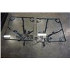 Image 2 : PAIR OF METAL BASE GLASS TOP END TABLE