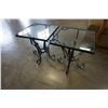 Image 3 : PAIR OF METAL BASE GLASS TOP END TABLE