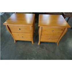 PAIR OF 2 DRAWER WOOD NIGHT STANDS