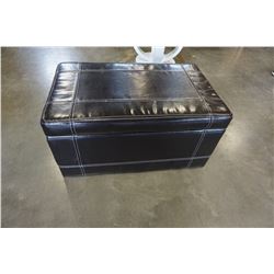 LEATHER STORAGE HASSOCK