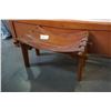 Image 2 : VINTAGE TEAK AND TOOLED BROWN LEATHER BENCH