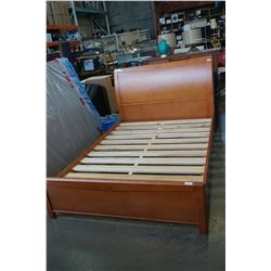 MODERN SOLID MAPLE DOUBLE/FULL SIZE SLEIGH BEDFRAME WITH PAIR OF 3 DRAWER NIGHTSTANDS, SOLID WOOD, H
