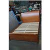 Image 1 : MODERN SOLID MAPLE DOUBLE/FULL SIZE SLEIGH BEDFRAME WITH PAIR OF 3 DRAWER NIGHTSTANDS, SOLID WOOD, H