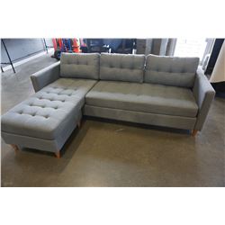 GREY UPHOLSTERED SECTIONAL