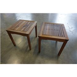 PAIR OF TEAK END TABLES