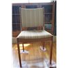 Image 4 : VINTAGE ROUND TEAK DINING TABLE, WITH 2 - 20 INCH EXTENSIONS, AND 8 VINTAGE UPHOLSTERED TEAK DINING 