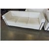 Image 2 : MODERN GENUINE LEATHER AND SOLID STAINLESS FRAMED SOFA, LOVESEAT, AND CHAIR, VERY GOOD QUALITY