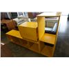 Image 1 : YELLOW ROLLING CART, CREDENZA, AND SHELF