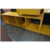 Image 3 : YELLOW ROLLING CART, CREDENZA, AND SHELF