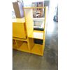 Image 4 : YELLOW ROLLING CART, CREDENZA, AND SHELF