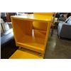 Image 5 : YELLOW ROLLING CART, CREDENZA, AND SHELF
