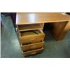 Image 2 : VINTAGE TEAK FINSH 3 DRAWER STUDENTS DESK WITH SIDE BOOKSHELF