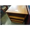 Image 3 : VINTAGE TEAK FINSH 3 DRAWER STUDENTS DESK WITH SIDE BOOKSHELF