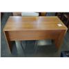 Image 1 : VINTAGE TEAK 2 DRAWER STUDENTS DESK AND VINTAGE TEAK UPHOLSTERED CHAIR