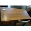 Image 2 : VINTAGE TEAK 2 DRAWER STUDENTS DESK AND VINTAGE TEAK UPHOLSTERED CHAIR