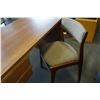 Image 3 : VINTAGE TEAK 2 DRAWER STUDENTS DESK AND VINTAGE TEAK UPHOLSTERED CHAIR