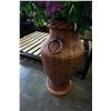 Image 2 : LARGE WICKER LOOK VASE W/ FLORALS
