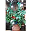 Image 4 : LARGE WICKER LOOK VASE W/ FLORALS
