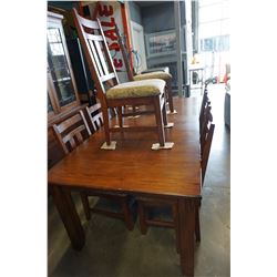 RUSTIC DINING TABLE WITH LEAF AND 8 CHAIRS