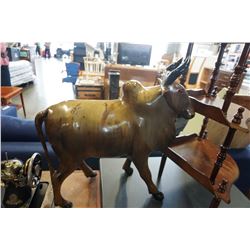 2 FOOT WOODEN BULL FIGURE