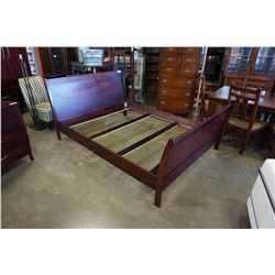 CANADIOAN MADE SOLID MAPLE QUEENSIZE SLEIGH BEDFRAME WITH PAIR OF 2 DRAWER NIGHTSTANDS