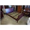 Image 1 : CANADIOAN MADE SOLID MAPLE QUEENSIZE SLEIGH BEDFRAME WITH PAIR OF 2 DRAWER NIGHTSTANDS