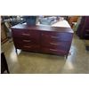 Image 1 : CANADIAN MADE SOLID MAPLE 6 DRAWER DRESSER WITH MIRROR, DARK MAHOGANY FINISH
