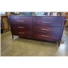 Image 2 : CANADIAN MADE SOLID MAPLE 6 DRAWER DRESSER WITH MIRROR, DARK MAHOGANY FINISH