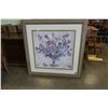 Image 1 : LARGE FLORAL PRINT IN SILVER GUILT FRAME